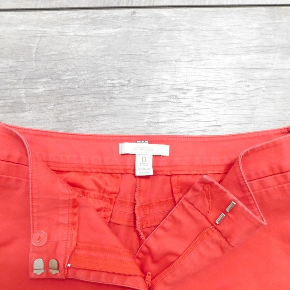 CHICO'S WMNS SZ S CTTN BURNT ORANGE BERMUDA SHORTS - Picture 2 of 4